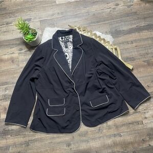 Lane Bryant Blazer w White Piping - Size 26W